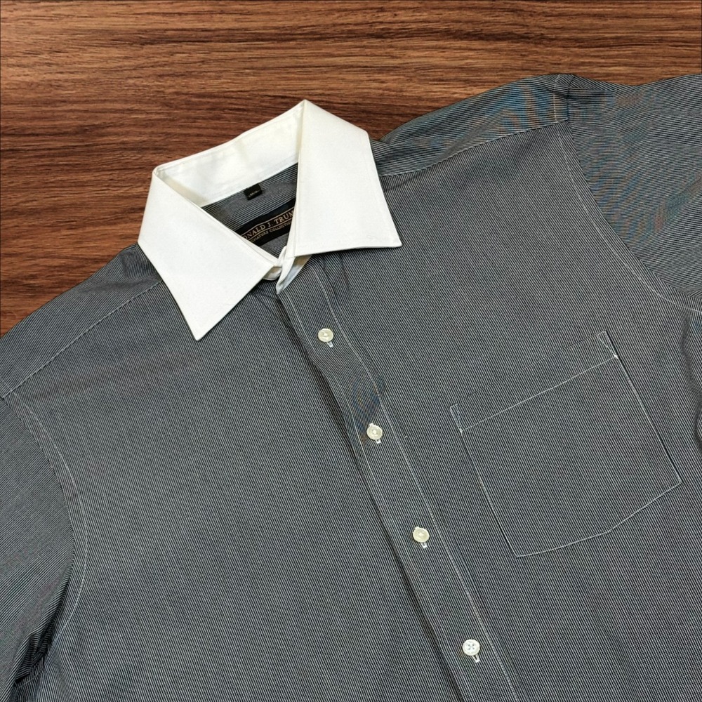 Donald J Trump‎ Sig. Collection Men Dress Shirt White Collar Sz 15 1/2 32/33